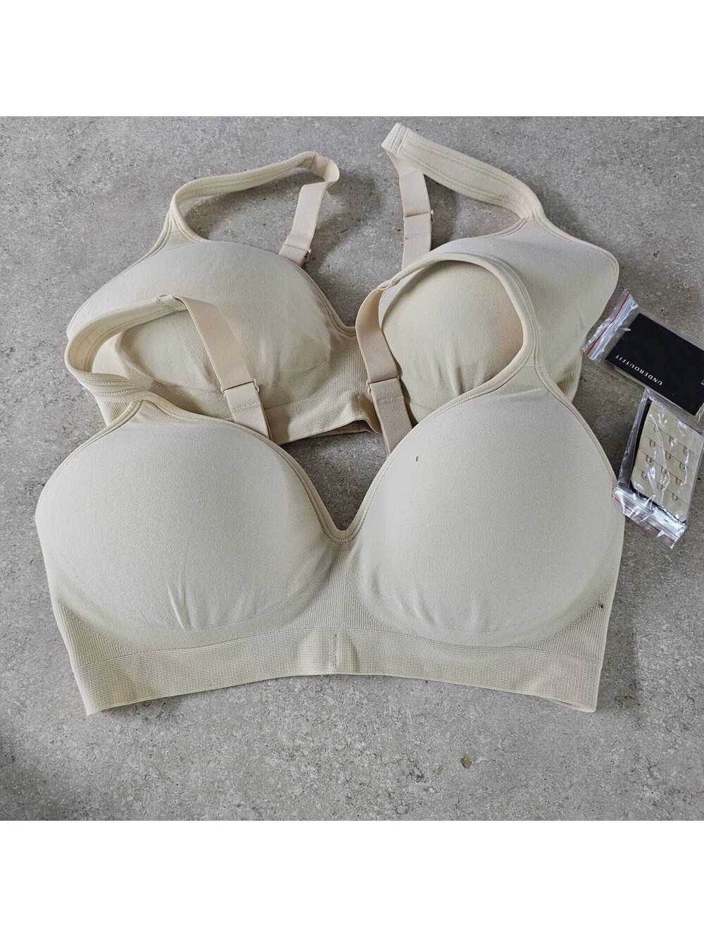 Underoutfit Beige Nylon/Spandex Bra with Extender Size L
